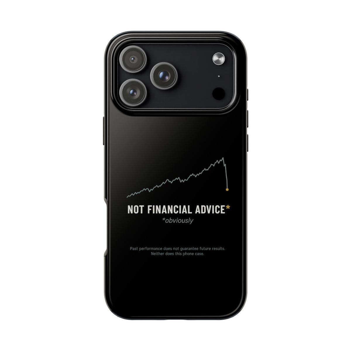 Not Financial Advice phone case for iPhone 17 Pro Max, front view on white