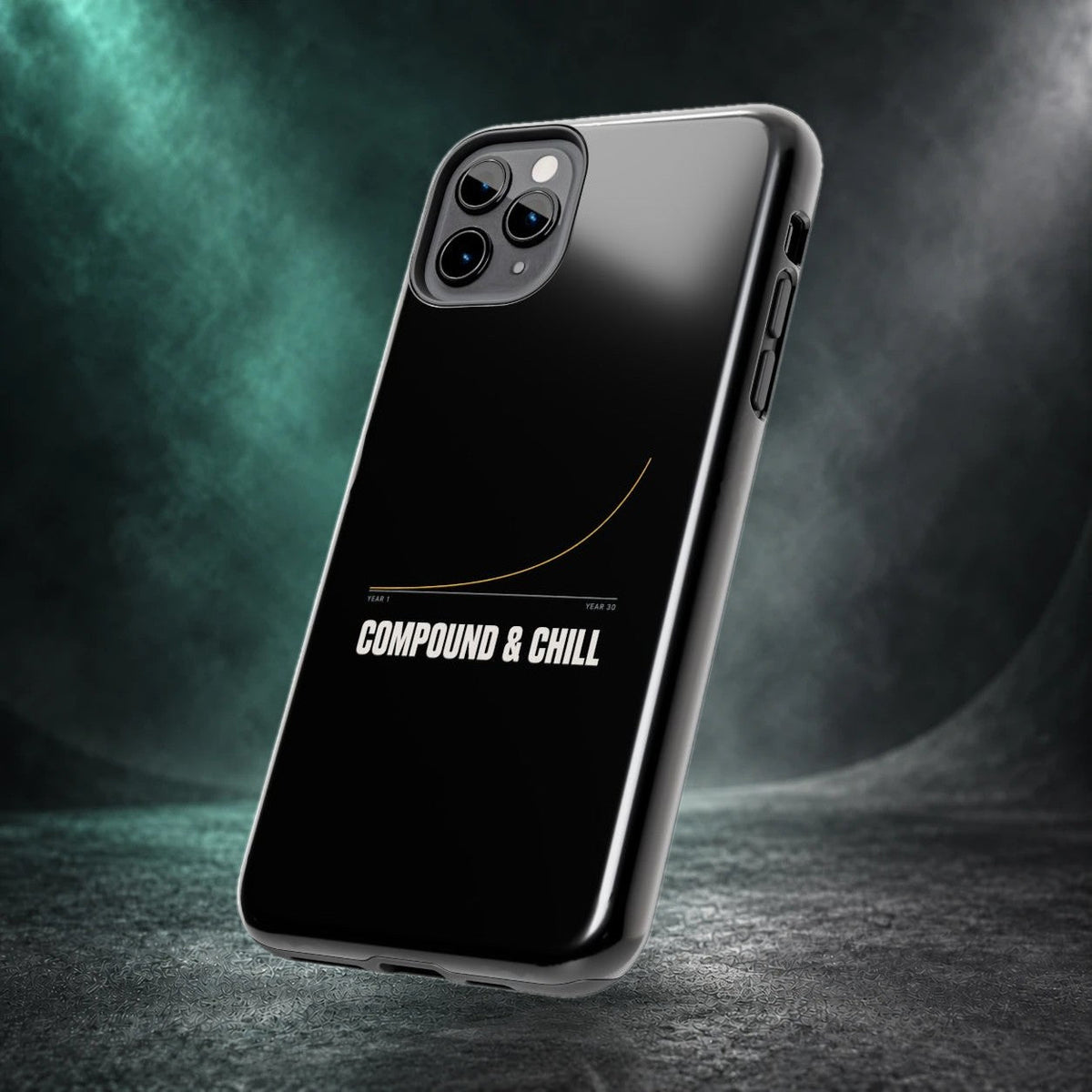 Compound and Chill phone case for iPhone 11 Pro Max, side view