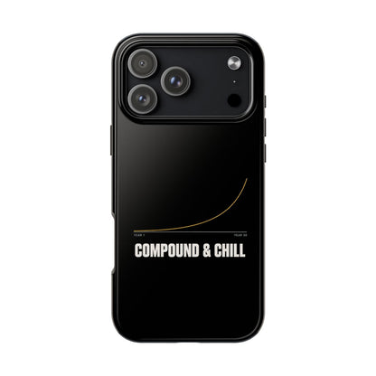 Compound and Chill phone case for iPhone 17 Pro Max, front view on white