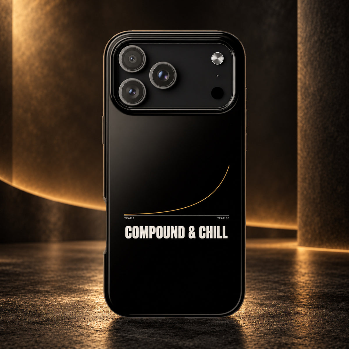 Compound and Chill phone case for iPhone 17 Pro Max, front view