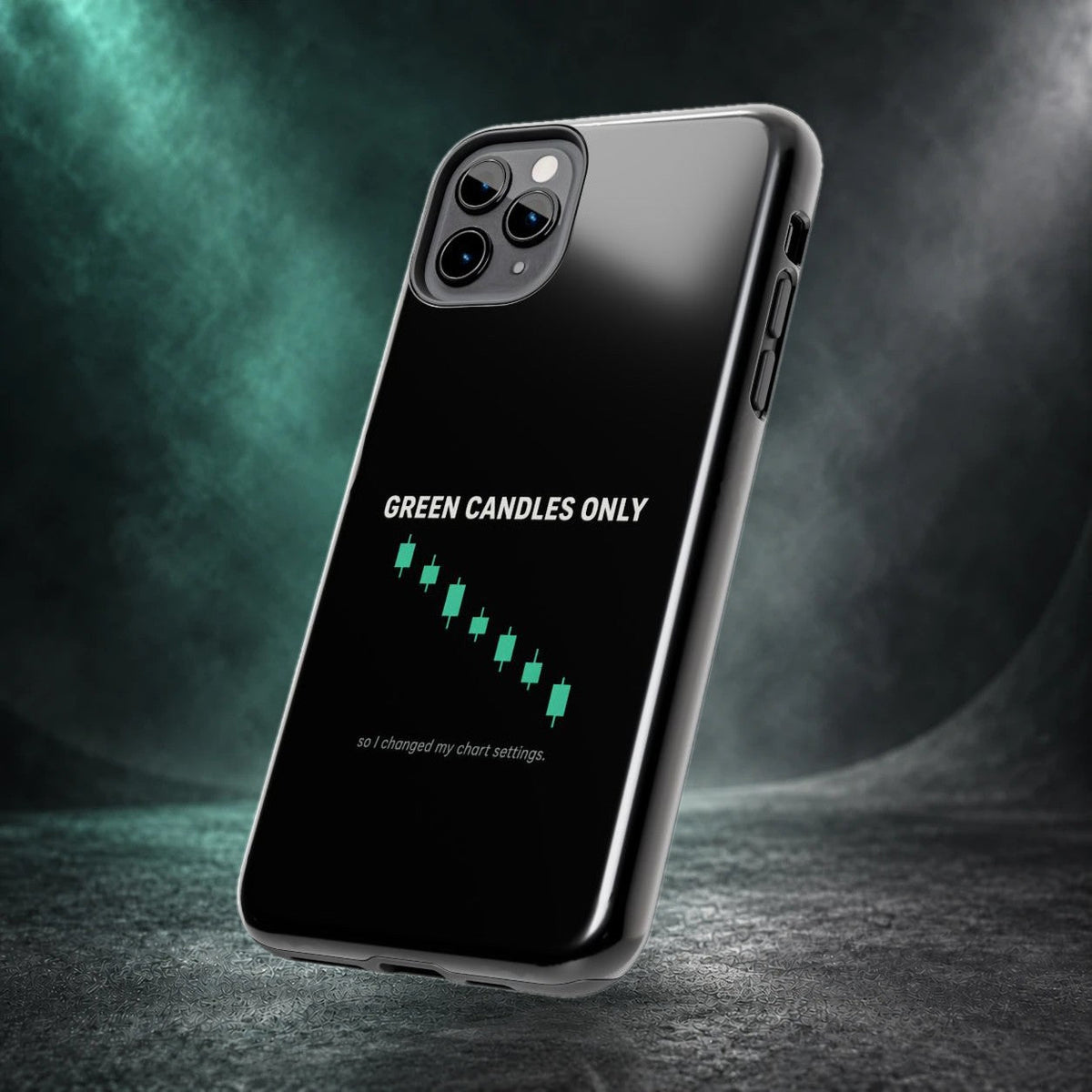 Green Candles Only phone case for iPhone 11 Pro Max, side view